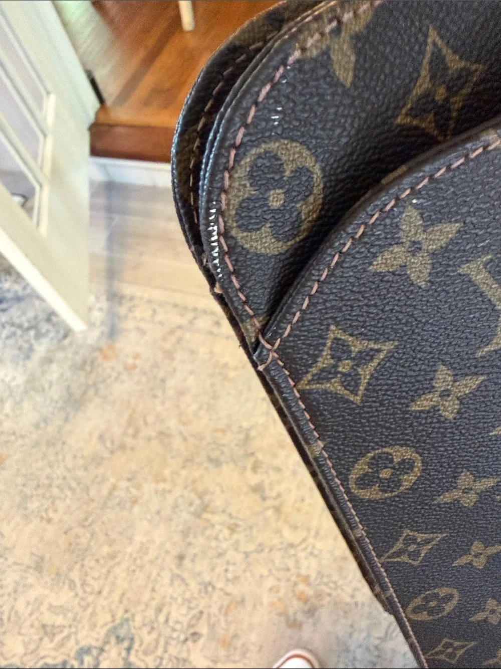 Louis Vuitton - Vintage Monogram Canvas Briefcase with Tan Leather Handles
